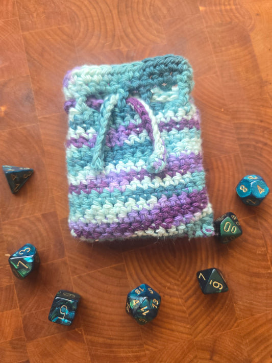 Purple and Teal dice pouch!