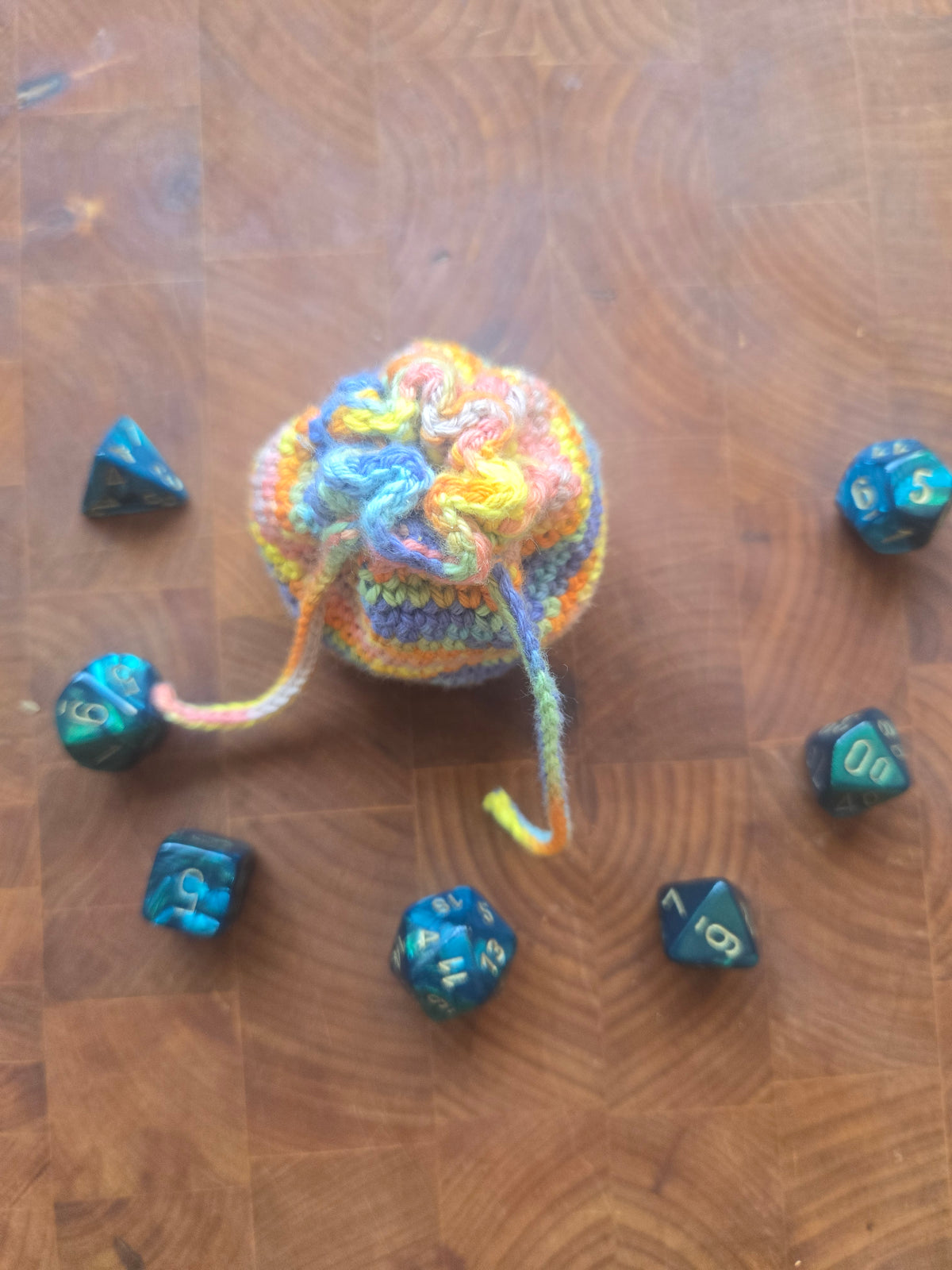 Bright Rainbow 7 die dice bag!