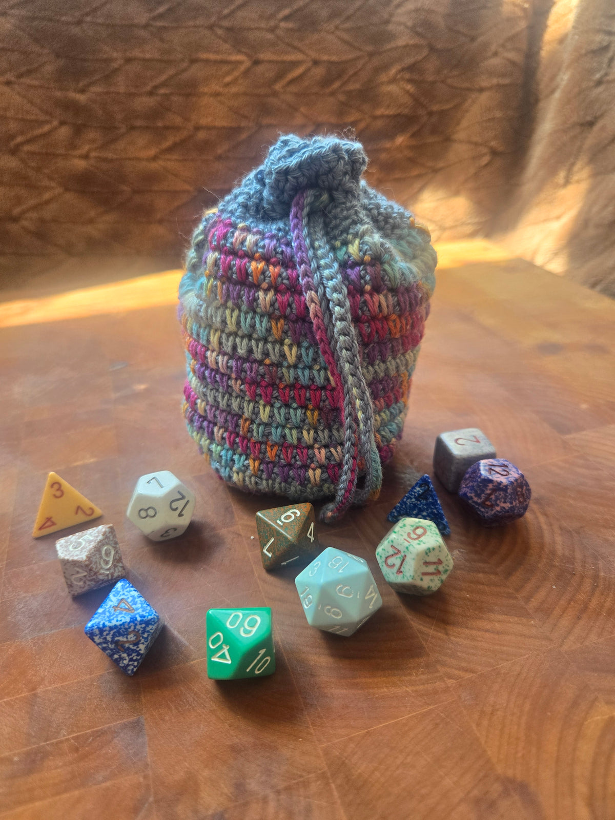 Extra large rainbow dice bag!