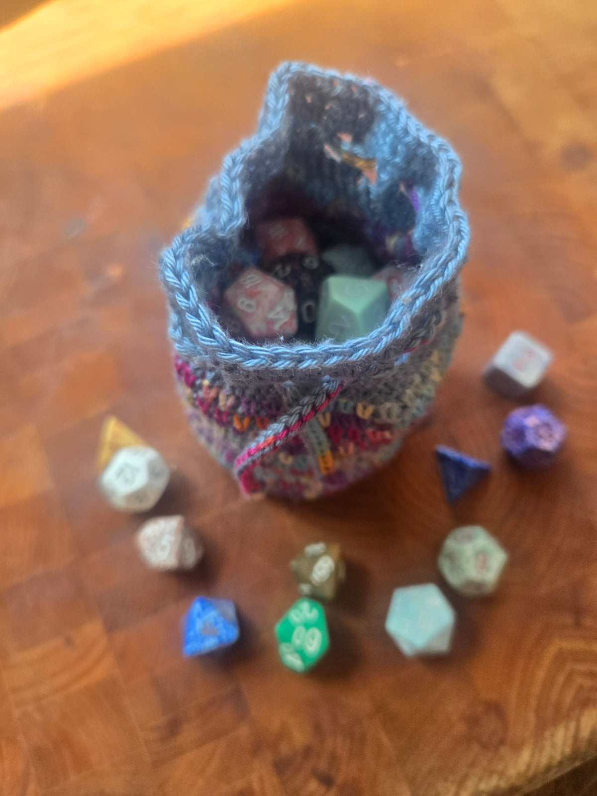 Extra large rainbow dice bag!