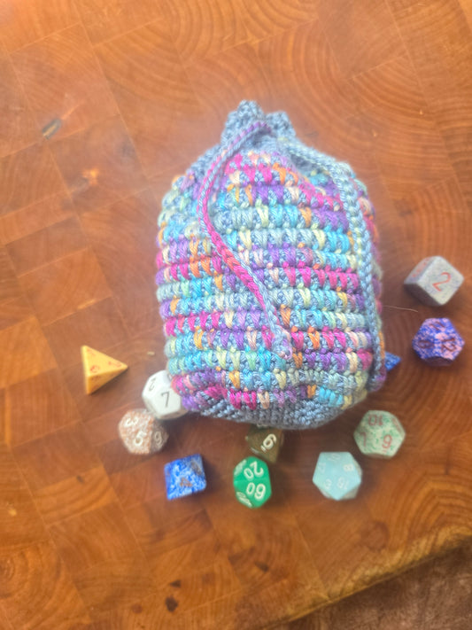 Extra large rainbow dice bag!