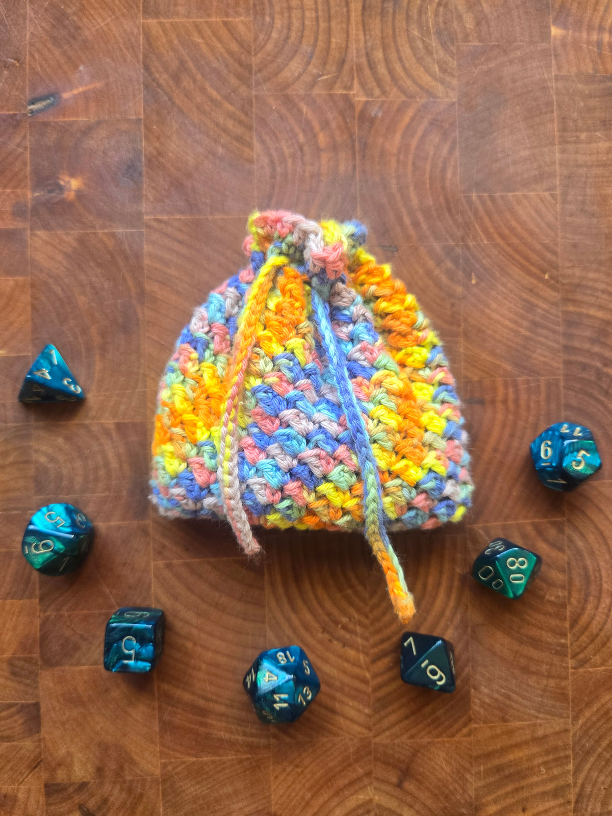 Bright Rainbow dice pouch!