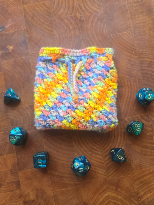 Bright Rainbow dice pouch!