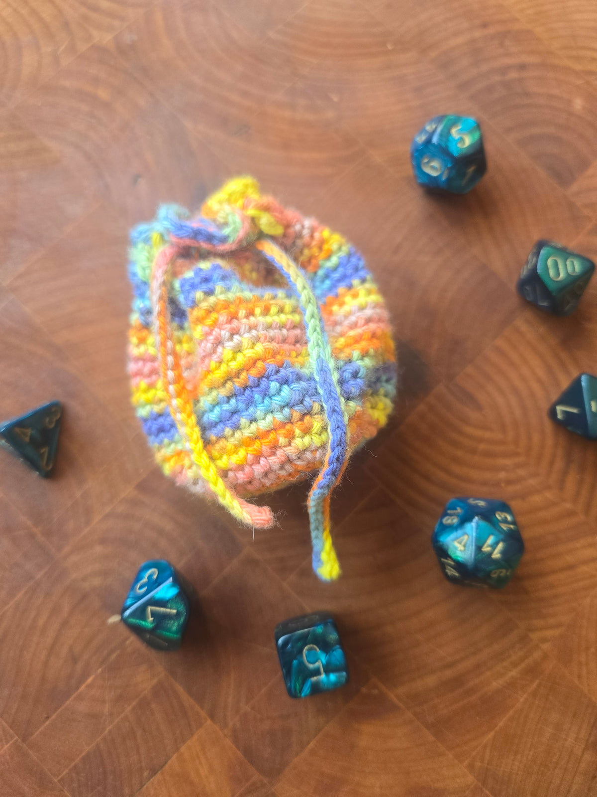 Bright Rainbow 7 die dice bag!