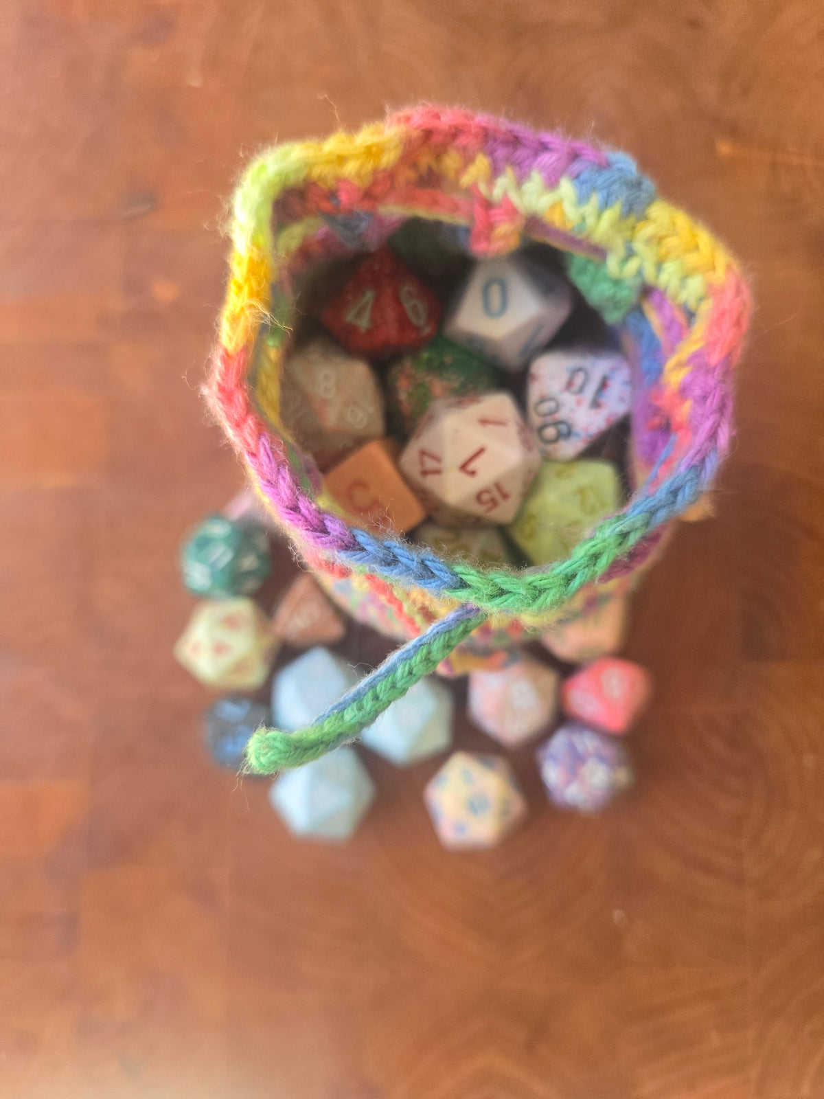Extra large rainbow dice bag