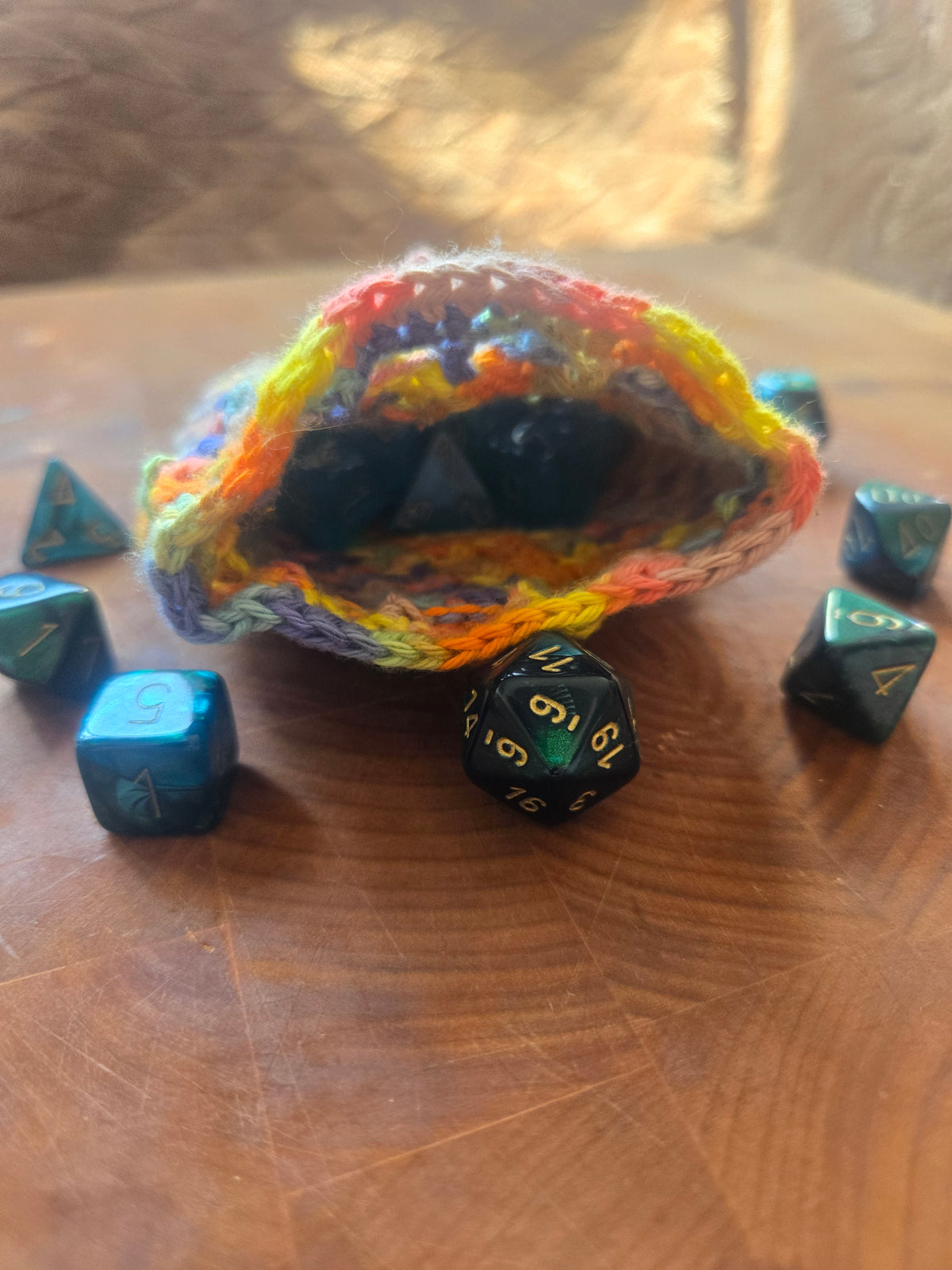 Bright Rainbow dice pouch!