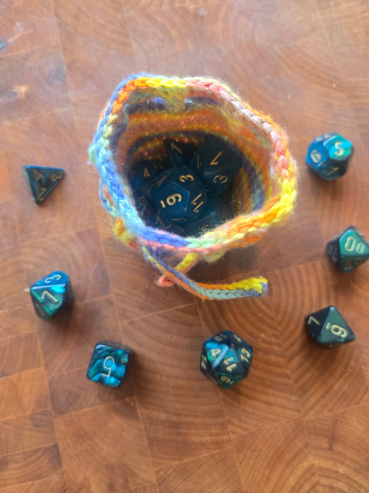 Bright Rainbow 7 die dice bag!