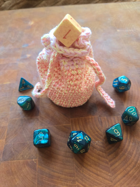 Inspired by peach, orange and yellow Dice bag!